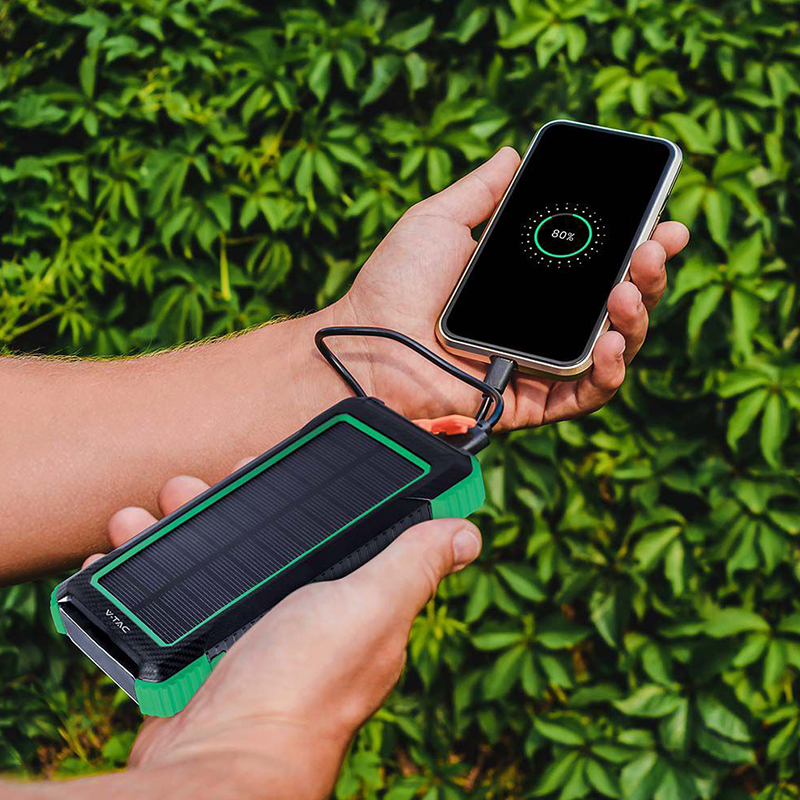 POWER BANK 10000mAh cu incarcare solara si Wireless V-TAC SKU-7835 - imagine 4