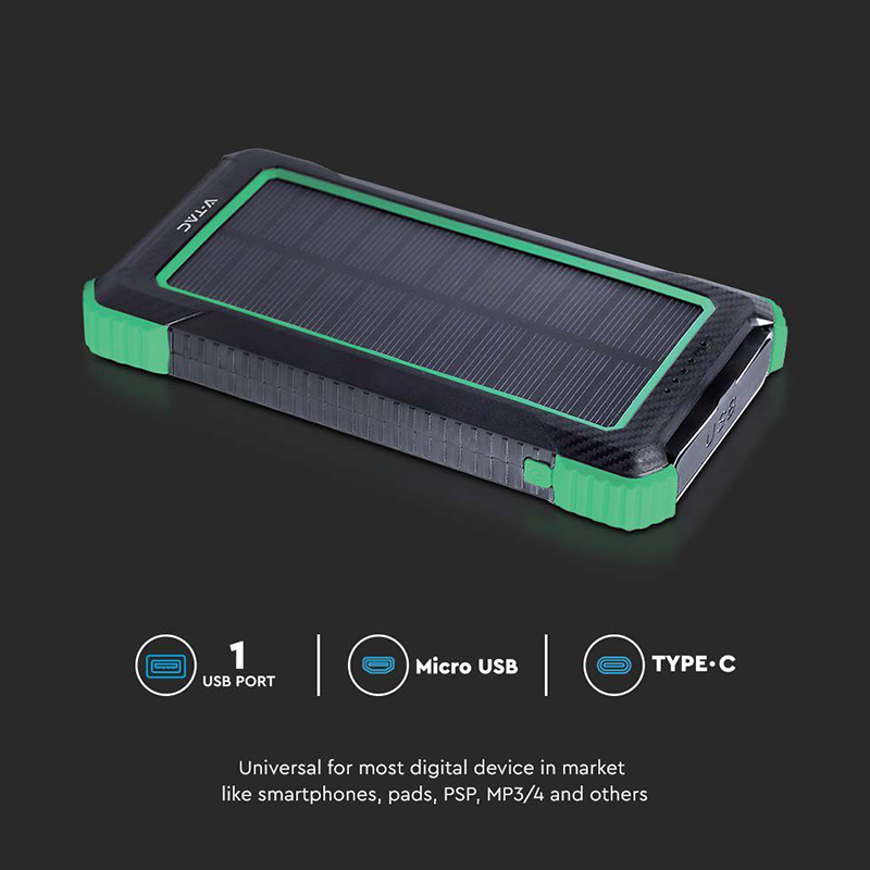 POWER BANK 10000mAh cu incarcare solara si Wireless V-TAC SKU-7835 - imagine 6