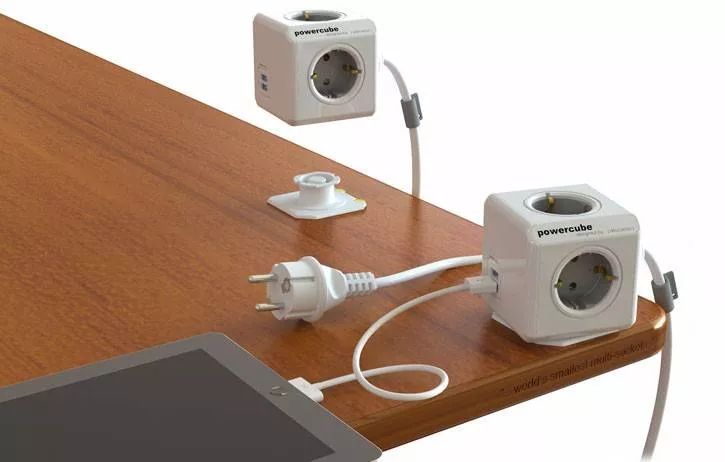 Prelungitor 4 prize CUB +2x USB lungime cablu 1.5m gri Allocacoc - imagine 4