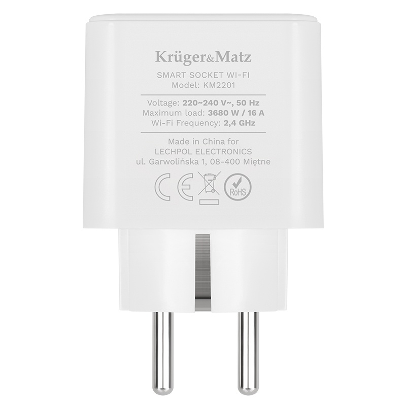 Priza Smart WIFI CONNECT P3 TUYA Kruger&Matz 3680W 16A +timer/masurare consum de energie - imagine 2