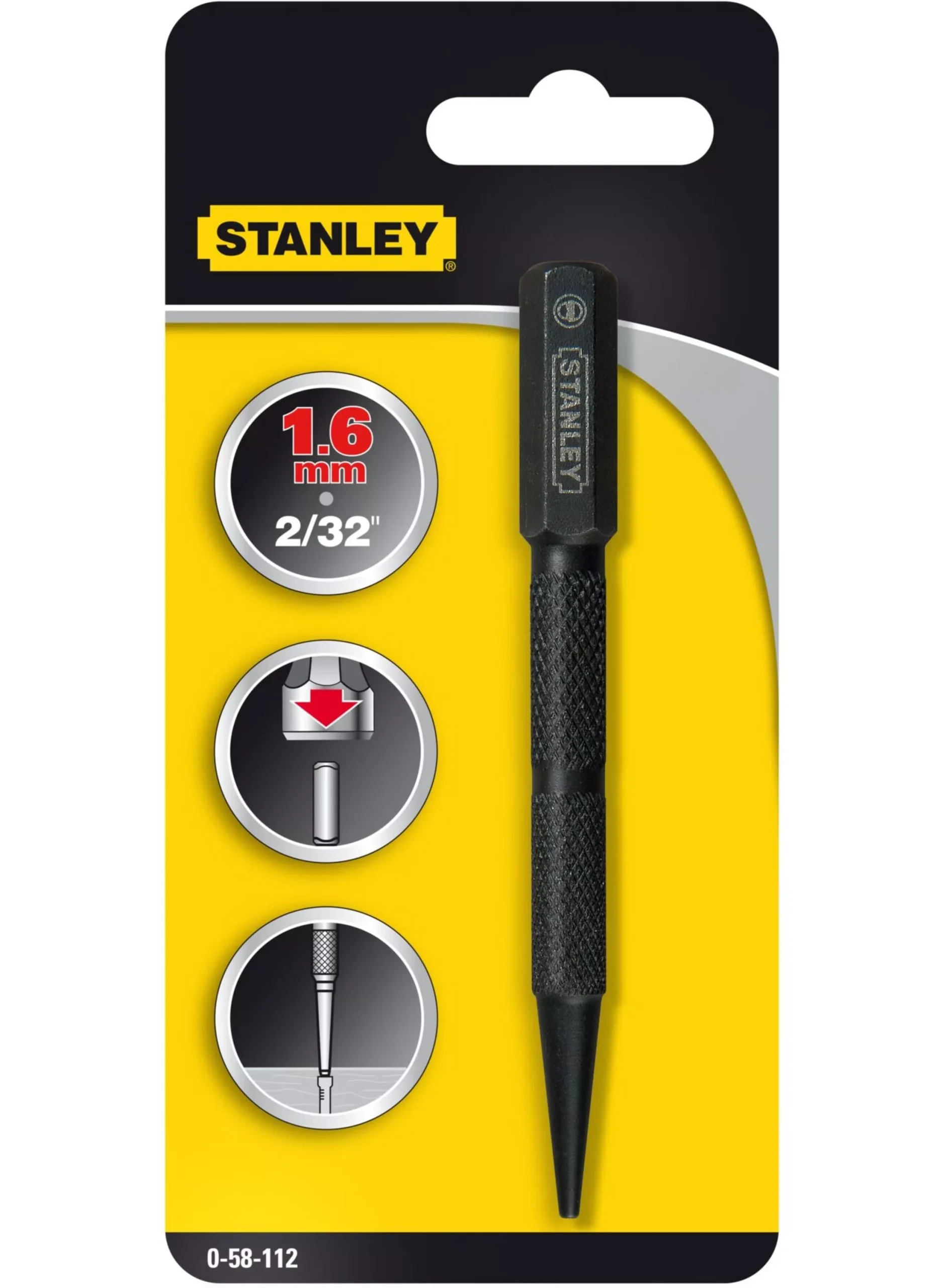 Punctator 1.6x102 mm 0-58-112 STANLEY - imagine 2