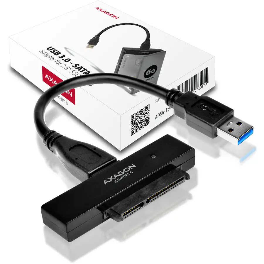 Rack Extern AXAGON ADSA-1S6 USB 3.0 SATA 6G UASP HDD Adaptor Extern 2.5" negru - imagine 2