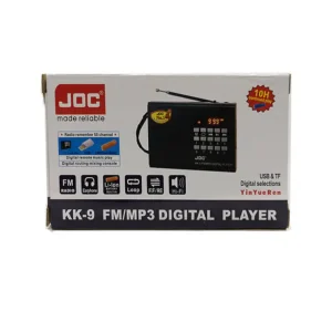 Radio FM 88-108MHz USB /SD redare MP3 (USB /SD) cu acumulator antena telescopica rotativa cablu alimentare JOC KK-9 (304)