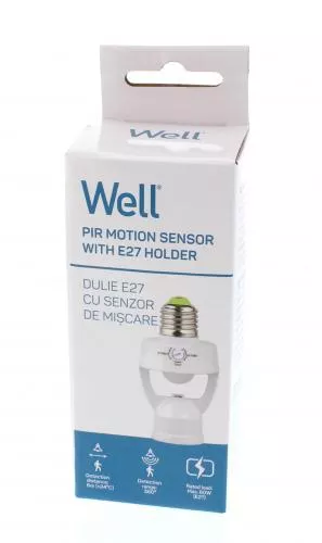 Senzor de miscare infrarosu cu dulie E27 Well - imagine 2