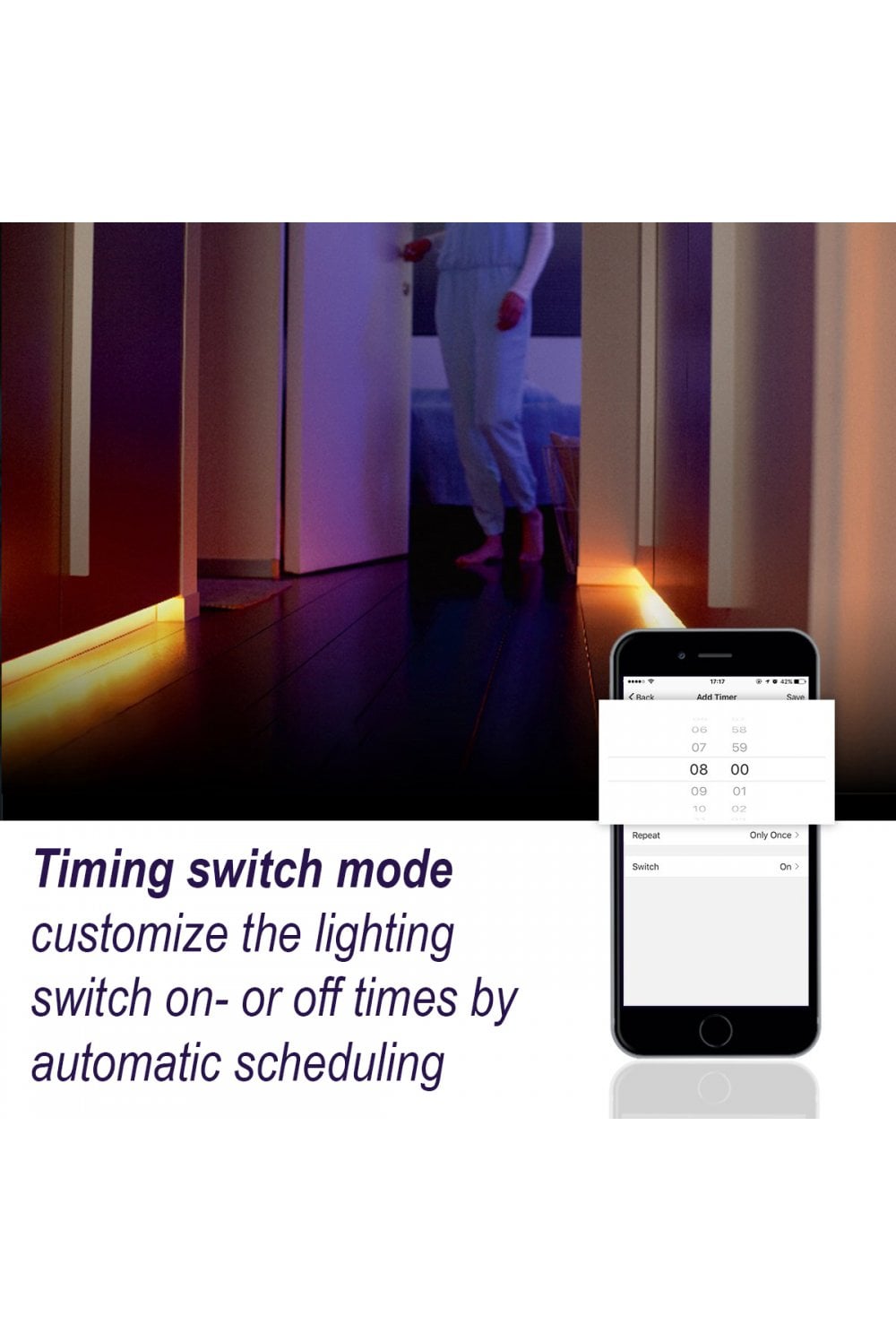 Set Banda LED Smart WiFi Woox R5093 5m RGB color + Alb cald 24W (150buc x 0.16W) - imagine 6