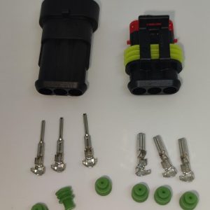 Set conectori cablu Superseal 1.5 tata-mama mufa 3 pin +6 pini inclusi + 6 garnituri incluse IP67 TE Connectivity 282105-1-SET-M