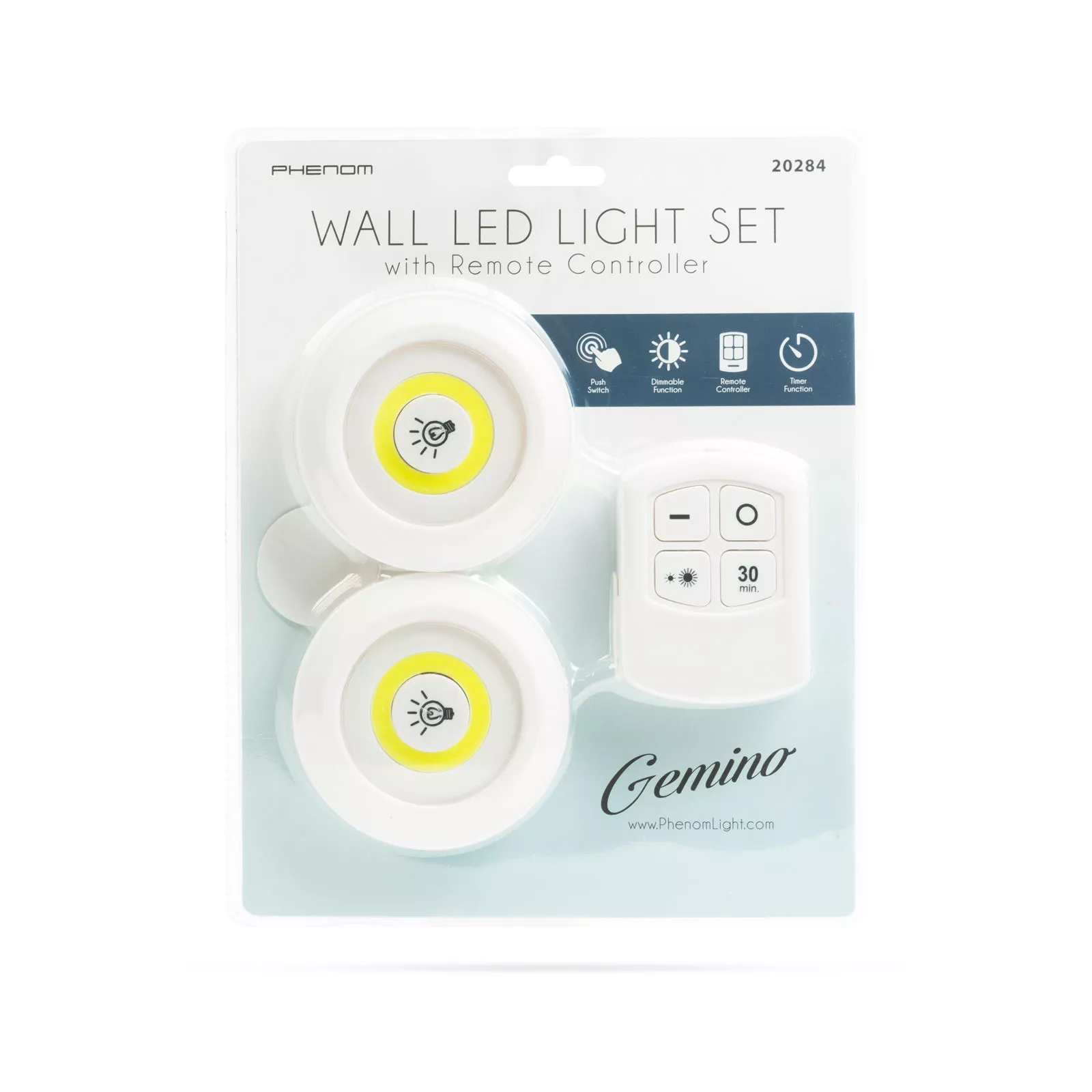 Set de lampi LED COB 3W 200lm 3x AAA IP44 autoadezive de perete cu telecomanda - imagine 5