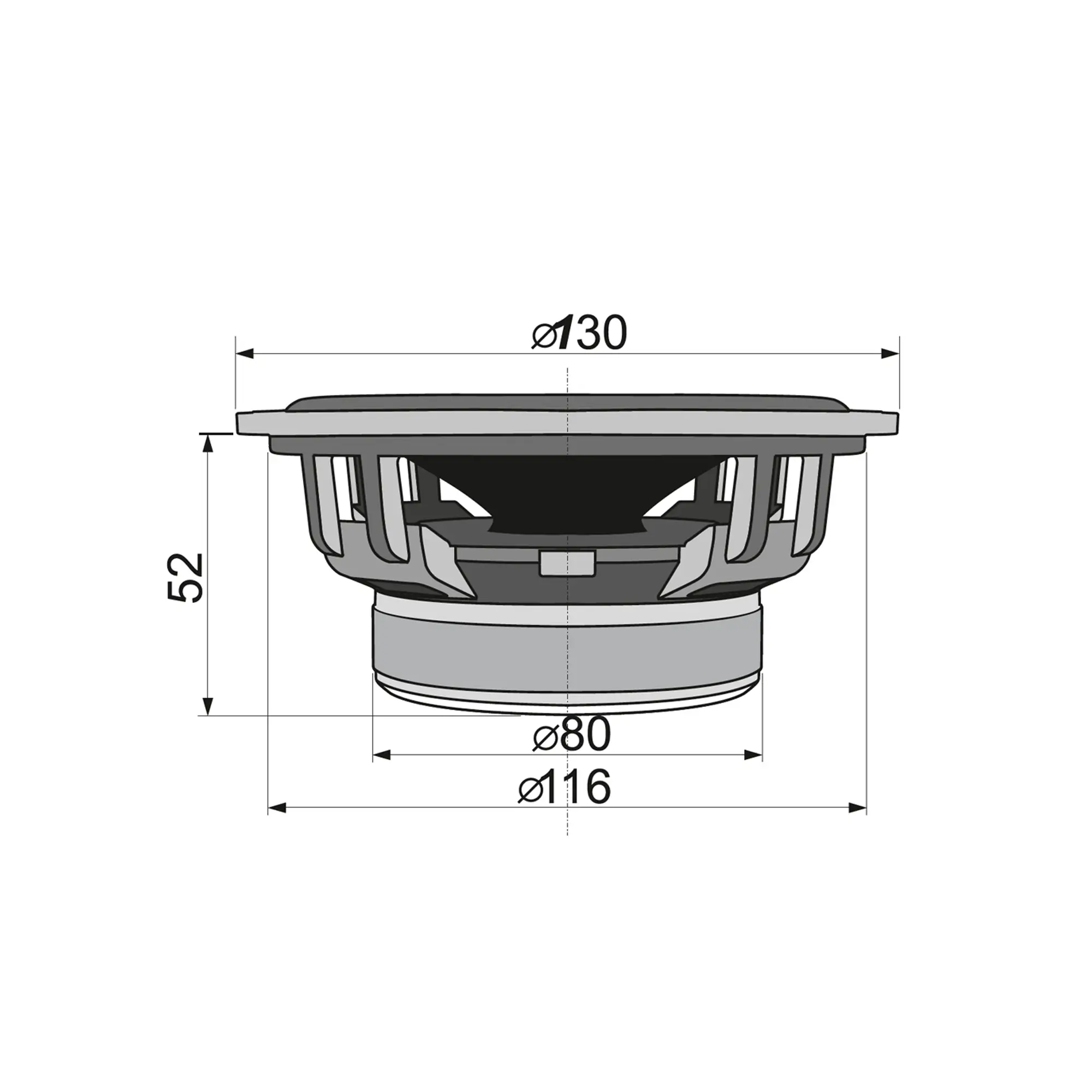 Set difuzor auto 2 cai 4 Ohmi 130mm 75W tweeter 30mm dome MYLAR 2buc SAL CX 504 - imagine 2