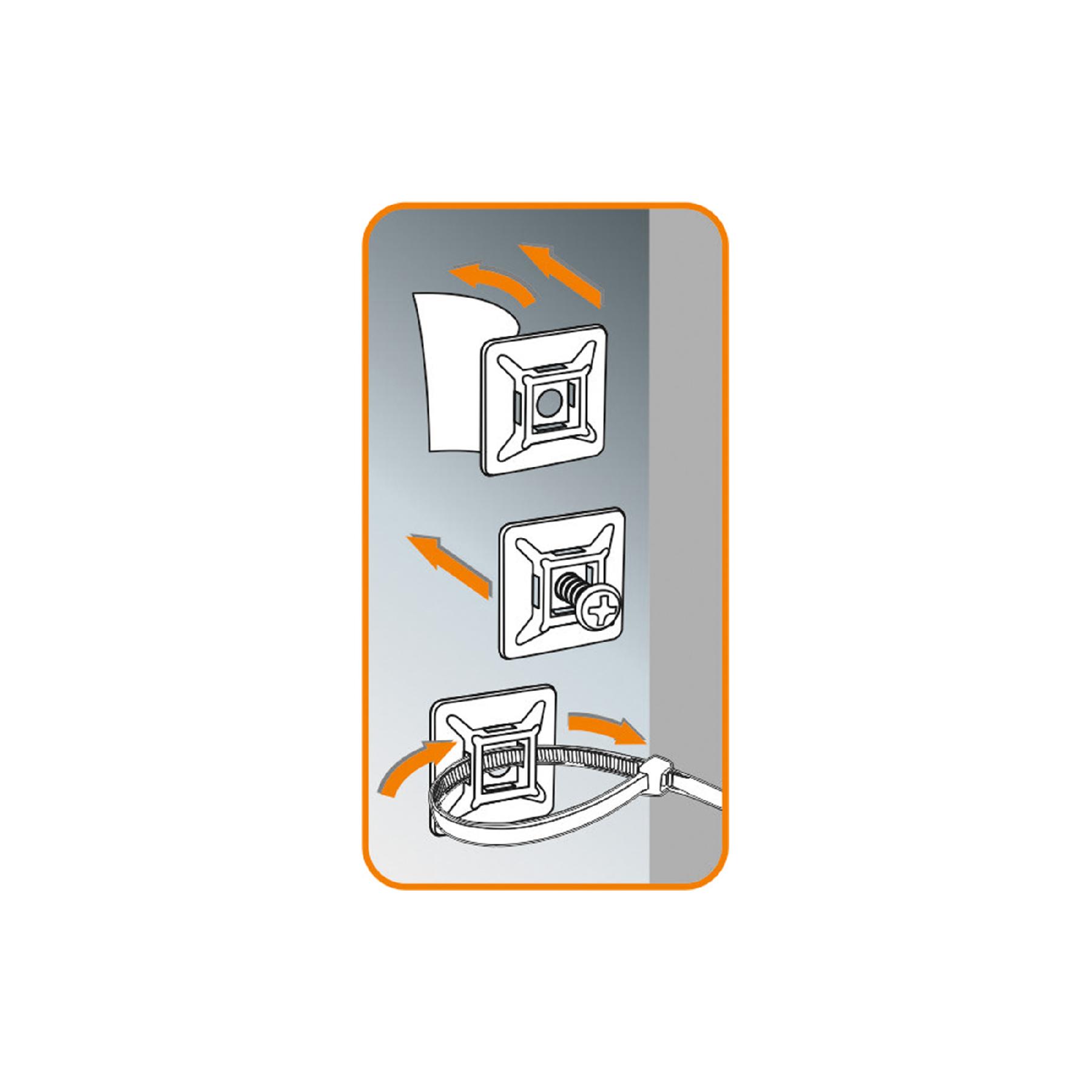Set suporti coliere cablu 50buc 28x28mm negru utilizare in exterior/interior autoadeziv HOME - imagine 2