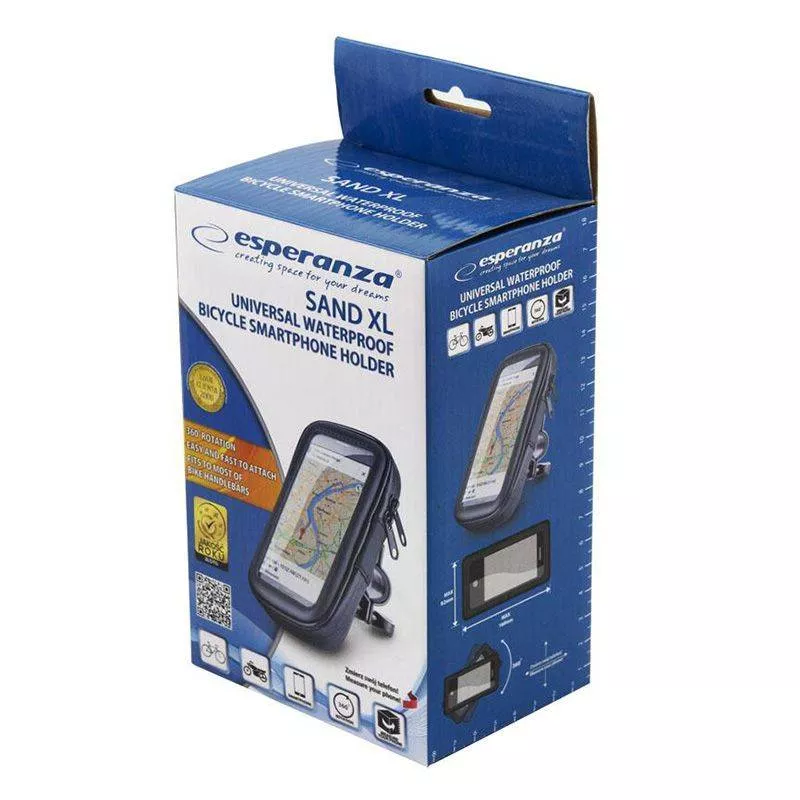 Suport cu Husa telefon prindere bicicleta 82x160mm SAND ESPERANZA - imagine 4