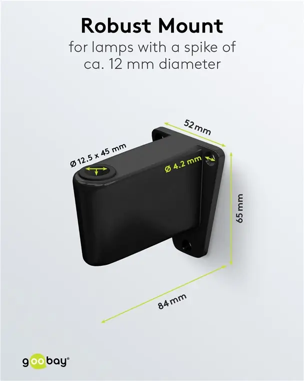Suport de perete pentru lampa cu lupa negru pentru cod 65575 /64986 /64988 /64989 Goobay 64991 - imagine 3