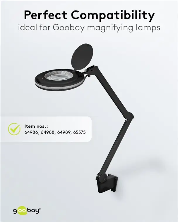 Suport de perete pentru lampa cu lupa negru pentru cod 65575 /64986 /64988 /64989 Goobay 64991 - imagine 5
