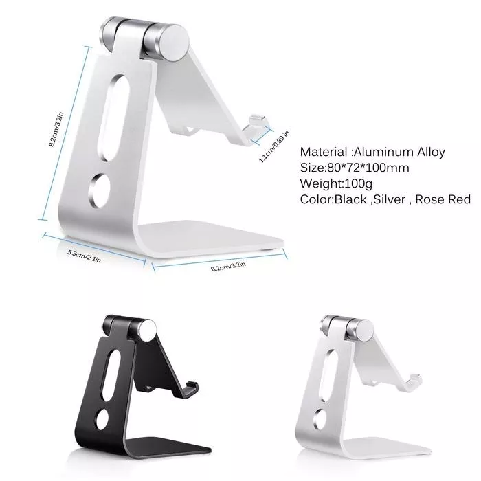 Suport reglabil de birou pentru telefon Choetech CP00032 argintiu - imagine 2