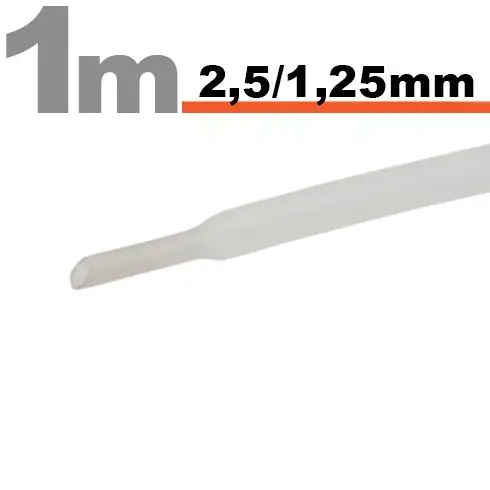 Tub termocontractant transparent 2.5 /1.25 mm 1m lungime